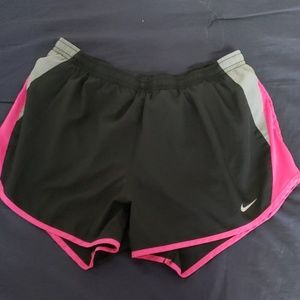 Nike black and pink running shorts